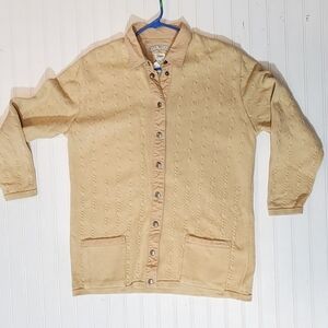 Blue Willli's tan quilted button-up jacket